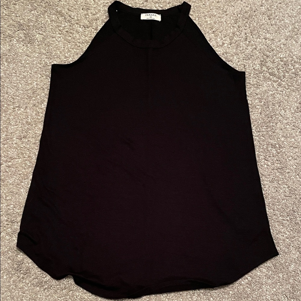 Zenana Outfitters Black Sleeveless Tank Top, 1X